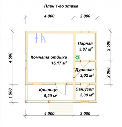 План первого этажа проекта ПБ-1