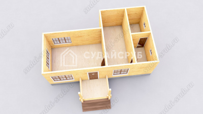 3D План первого этажа проекта ПБ-6