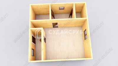 3D План первого этажа проекта ПБ-13