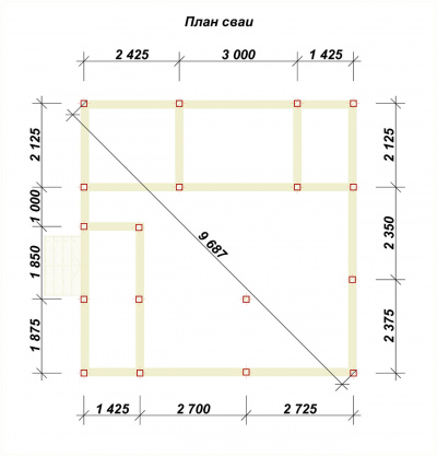 3D План второго этажа проекта ПБ-13