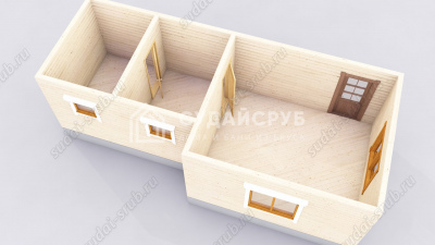 3D План первого этажа проекта ПБ-11