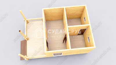 3D План первого этажа проекта ПБ-8