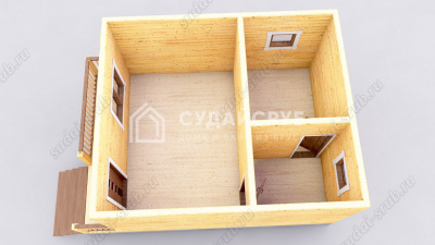 3D План первого этажа проекта ПБ-5