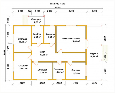 План первого этажа проекта П-61