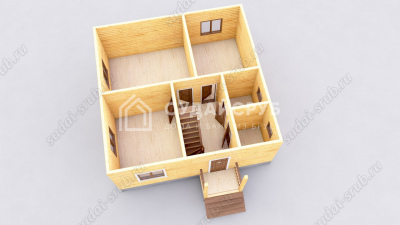 3D План первого этажа проекта 