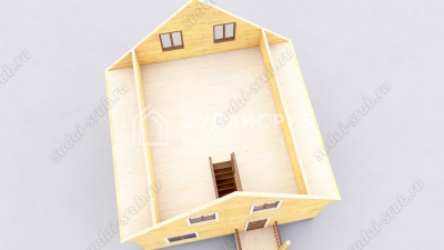 3D План второго этажа проекта 