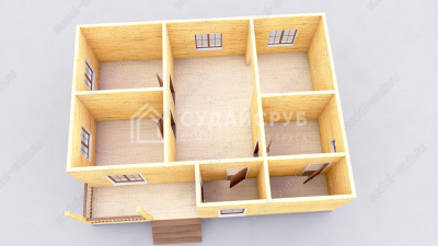 3D План первого этажа проекта 