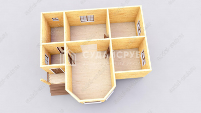 3D План первого этажа проекта