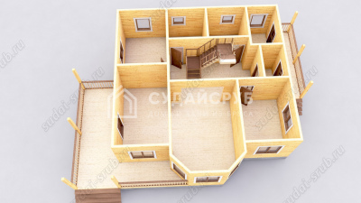 3D План первого этажа проекта 