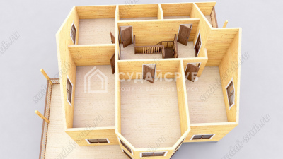 3D План второго этажа проекта 