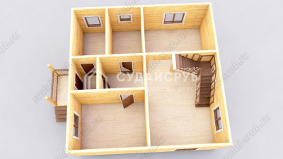 3D План первого этажа проекта 