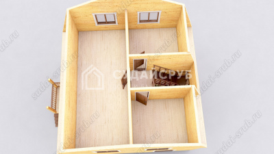 3D План второго этажа проекта 