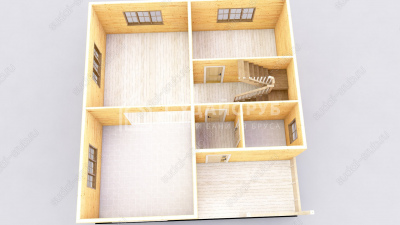 3D План первого этажа проекта 