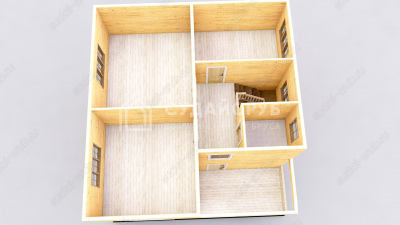 3D План второго этажа проекта 