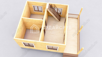 3D План первого этажа проекта 