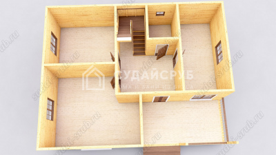 3D План первого этажа проекта 