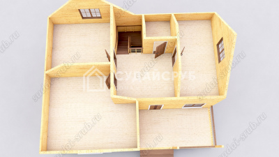 3D План второго этажа проекта 