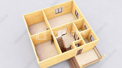 3D План первого этажа проекта 