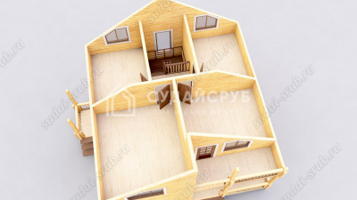 3D План второго этажа проекта 