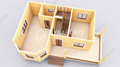 3D План первого этажа проекта