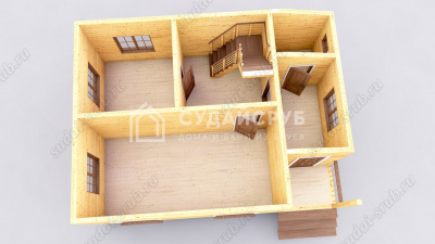 3D План первого этажа проекта 