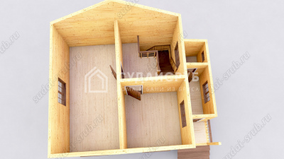 3D План второго этажа проекта 