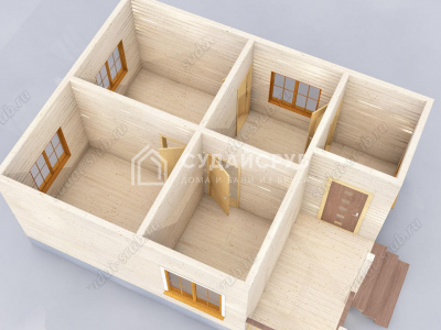 3D План первого этажа проекта