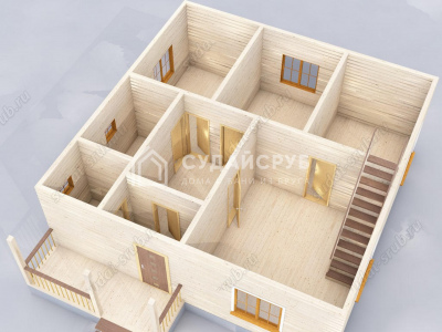 3D План первого этажа проекта