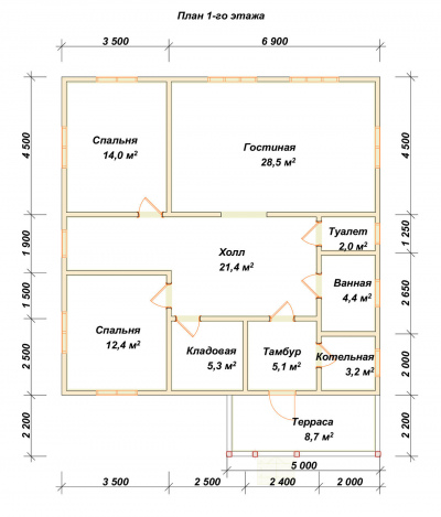 План первого этажа проекта
