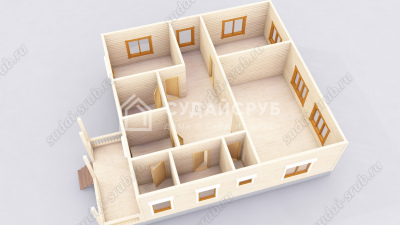 3D План первого этажа проекта