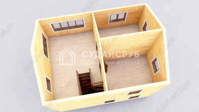 3D План второго этажа проекта