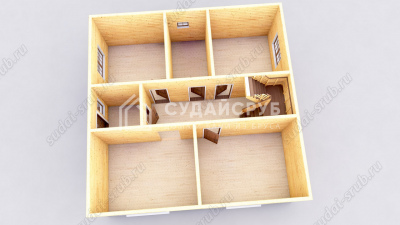 3D План первого этажа проекта