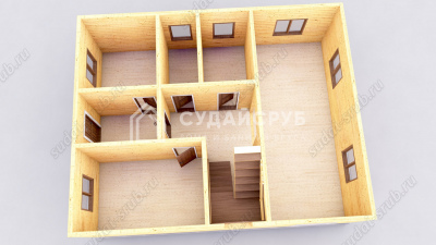 3D План первого этажа проекта 