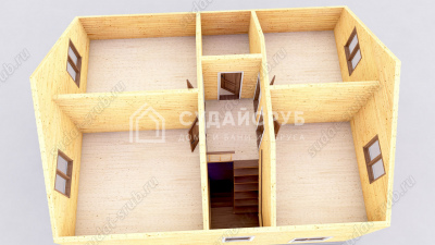 3D План второго этажа проекта 