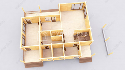 3D План первого этажа проекта 