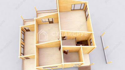 3D План второго этажа проекта 