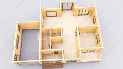 3D План первого этажа проекта 