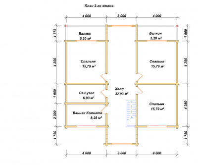 План второго этажа проекта 