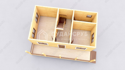 3D План первого этажа проекта 