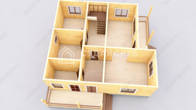 3D План первого этажа проекта