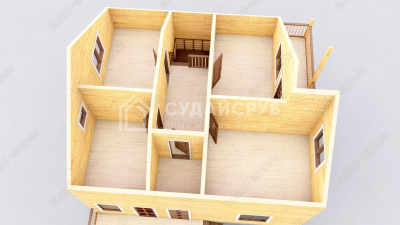 3D План второго этажа проекта