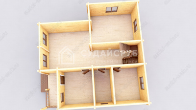 3D План первого этажа проекта