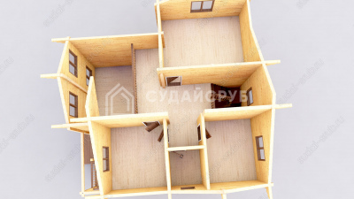 3D План второго этажа проекта