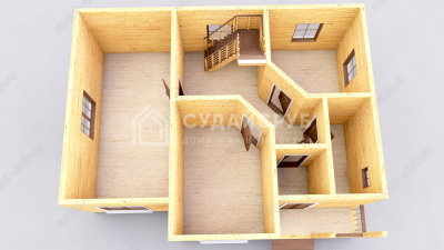 3D План первого этажа проекта 