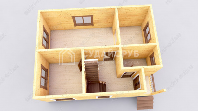 3D План первого этажа проекта 