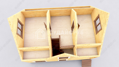 3D План второго этажа проекта 