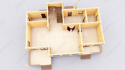 3D План первого этажа проекта