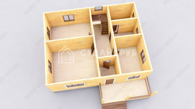 3D План первого этажа проекта