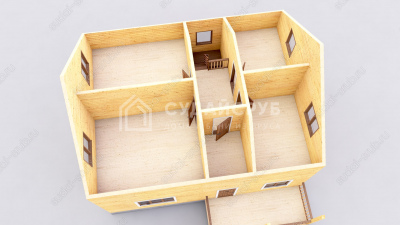 3D План второго этажа проекта