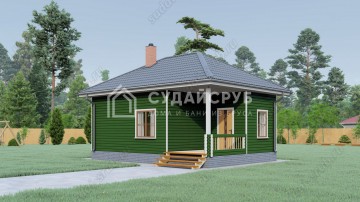 Проект одноэтажной бани из бруса 6х9